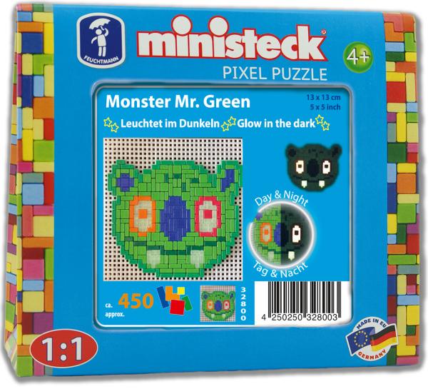 ministeck das ORIGINAL "Glow in the dark" Monster Mr. Green